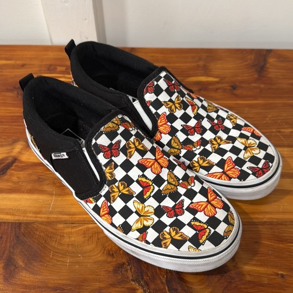 Vans Butterfly Checked Slip On Sneakers - Picture 2 of 7
